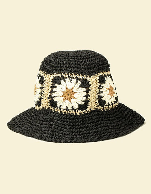Load image into Gallery viewer, Packable crochet granny square bucket hat - Matches Boutique
