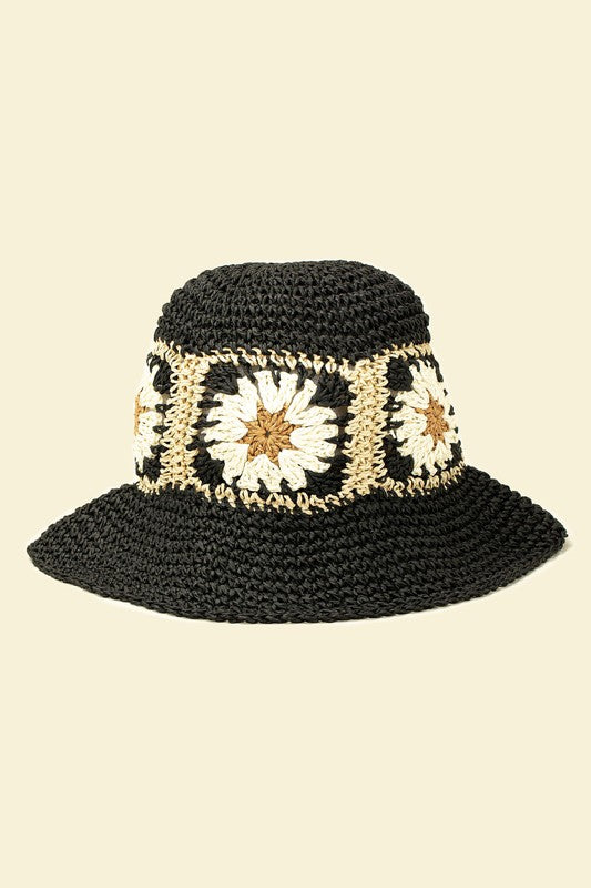 Packable crochet granny square bucket hat - Matches Boutique