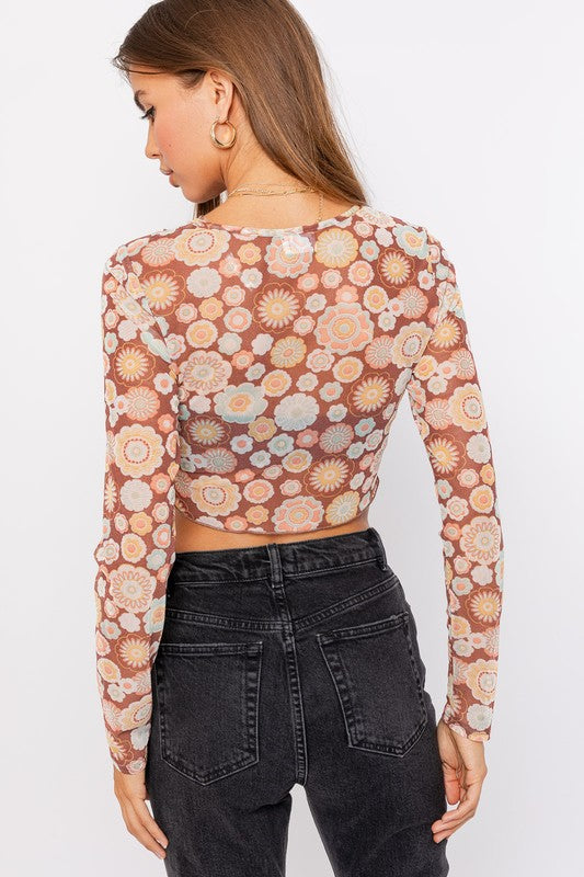 Long Sleeve Merrow Detail Crop Top - Matches Boutique