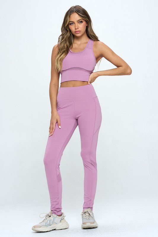 Women's Two Piece Activewear Set Cut Out Detail - Matches Boutique