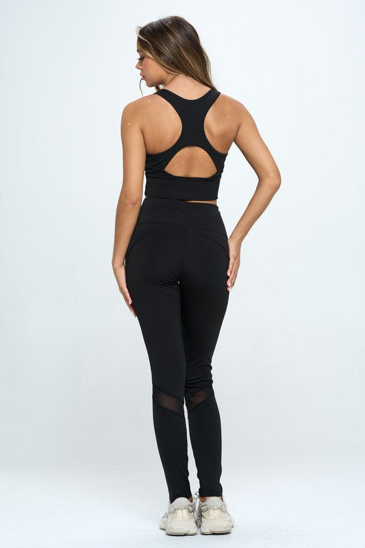 Women's Two Piece Activewear Set Cut Out Detail - Matches Boutique