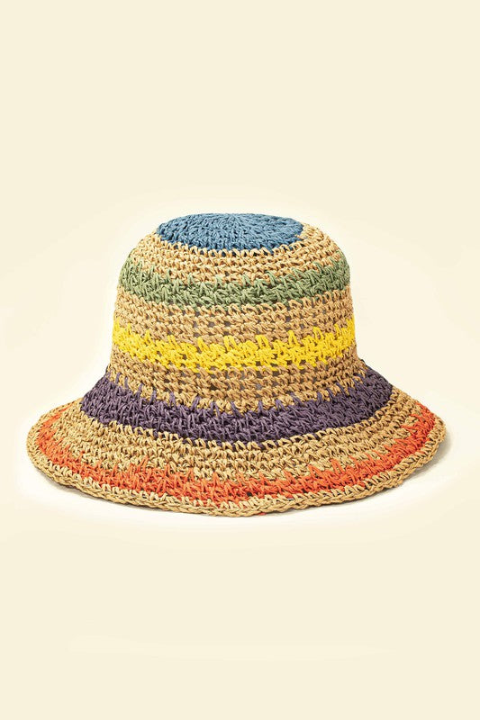 Packable crochet straw bucket hat - Matches Boutique