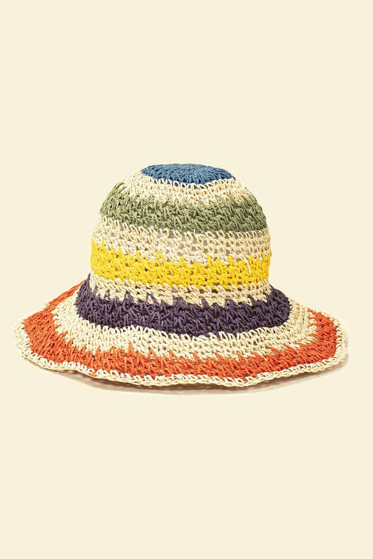 Packable crochet straw bucket hat - Matches Boutique