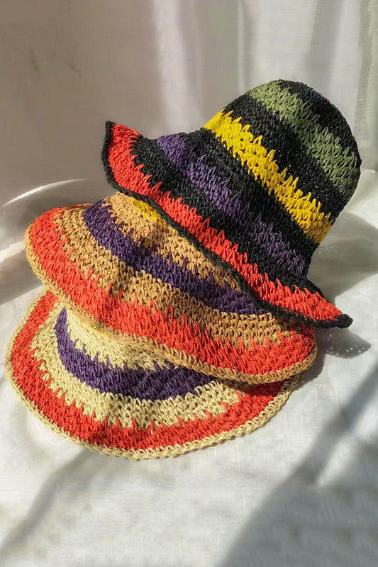 Packable crochet straw bucket hat - Matches Boutique