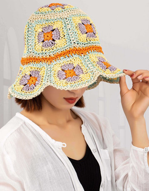 Load image into Gallery viewer, Packable crochet granny square bucket hat - Matches Boutique
