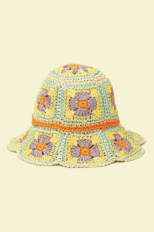 Packable crochet granny square bucket hat - Matches Boutique