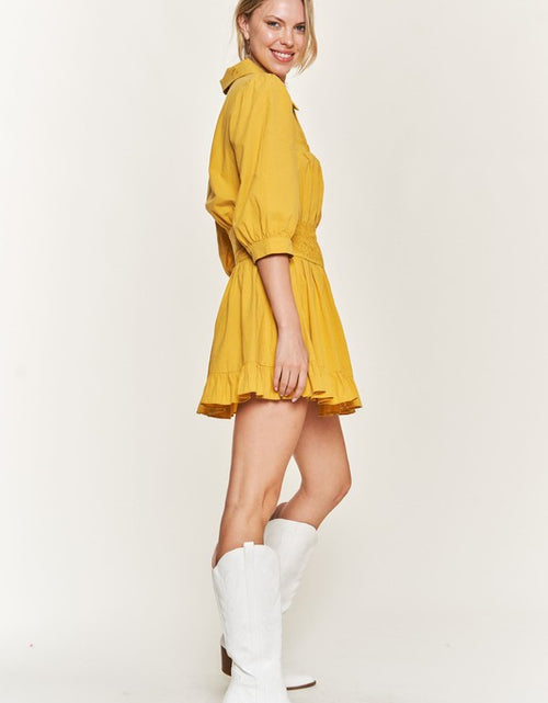 Load image into Gallery viewer, Eyelet detail 3/4 sleeve shortdress PLUS JBJ1091P - Matches Boutique
