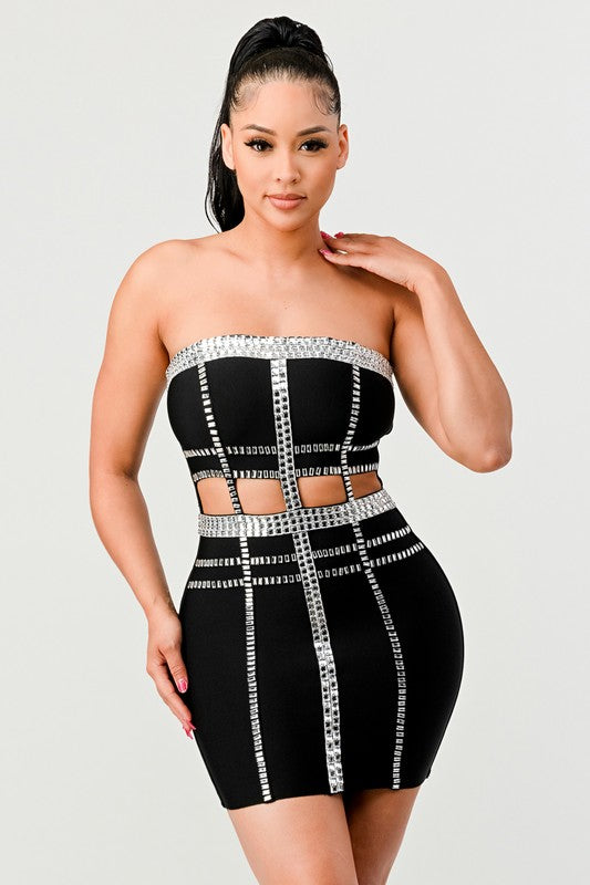 Athina Holiday Connect the beads tube bandage - Matches Boutique