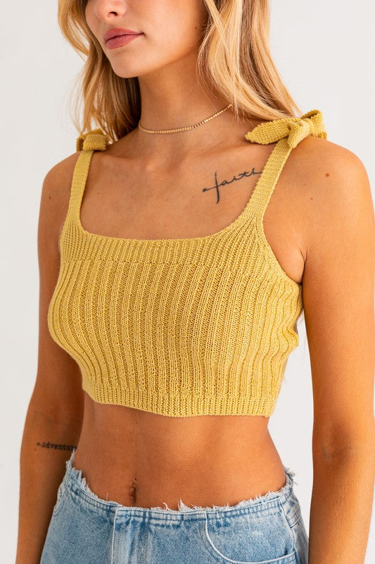 Shoulder Tie Knit Tank - Matches Boutique