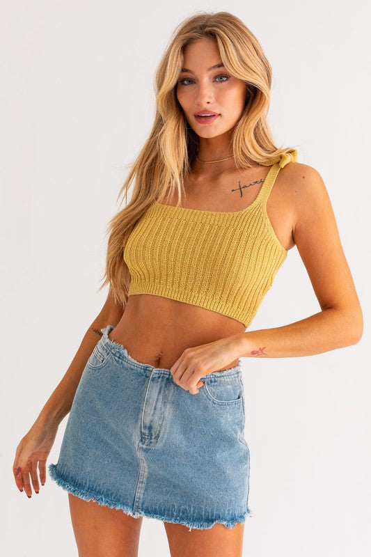 Shoulder Tie Knit Tank - Matches Boutique