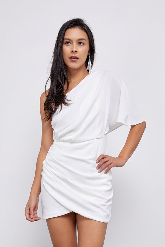 One Shoulder Wrap Dress - Matches Boutique