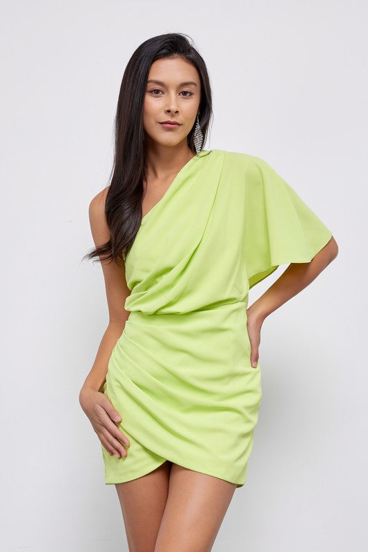 One Shoulder Wrap Dress - Matches Boutique