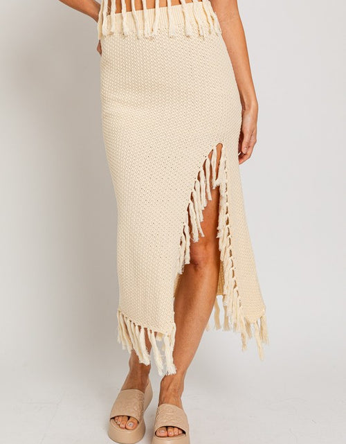 Load image into Gallery viewer, Tassel Detail Sweater Midi Skirt - Matches Boutique
