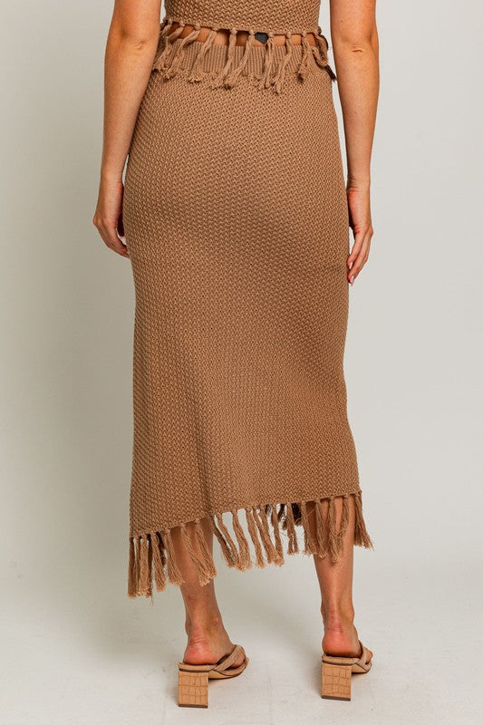 Tassel Detail Sweater Midi Skirt - Matches Boutique