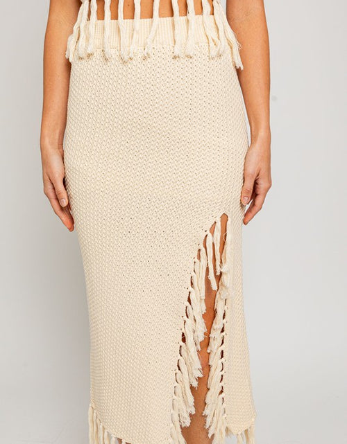 Load image into Gallery viewer, Tassel Detail Sweater Midi Skirt - Matches Boutique
