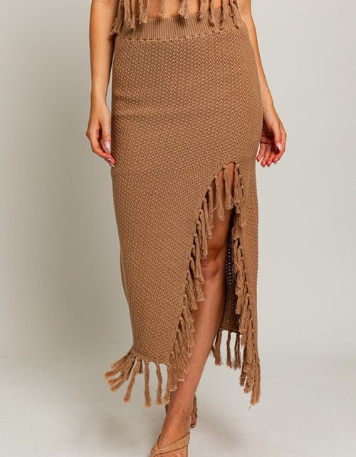 Load image into Gallery viewer, Tassel Detail Sweater Midi Skirt - Matches Boutique
