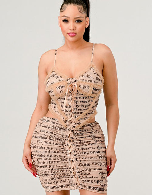 Load image into Gallery viewer, ATHINA NEWSLETTER PRINT SEXY MINI DRESS - Matches Boutique
