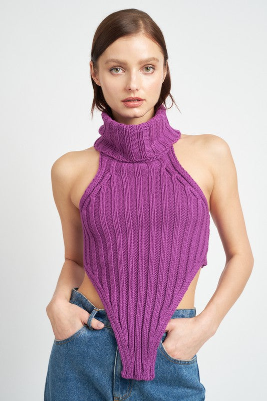 KNIT TURTLE NECK TOP - Matches Boutique