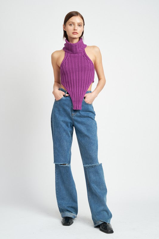 KNIT TURTLE NECK TOP - Matches Boutique
