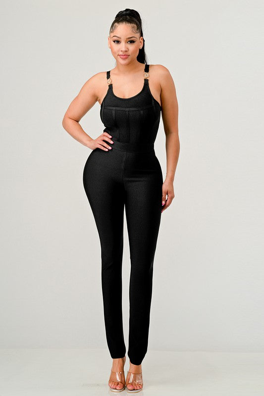 BODYCON BANDAGE JUMPSUIT - Matches Boutique