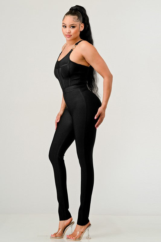 BODYCON BANDAGE JUMPSUIT - Matches Boutique