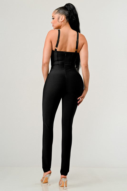 BODYCON BANDAGE JUMPSUIT - Matches Boutique