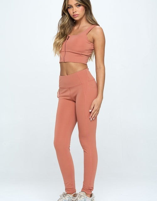 Load image into Gallery viewer, Zip Up Crop Sports Tank Top Set - Matches Boutique
