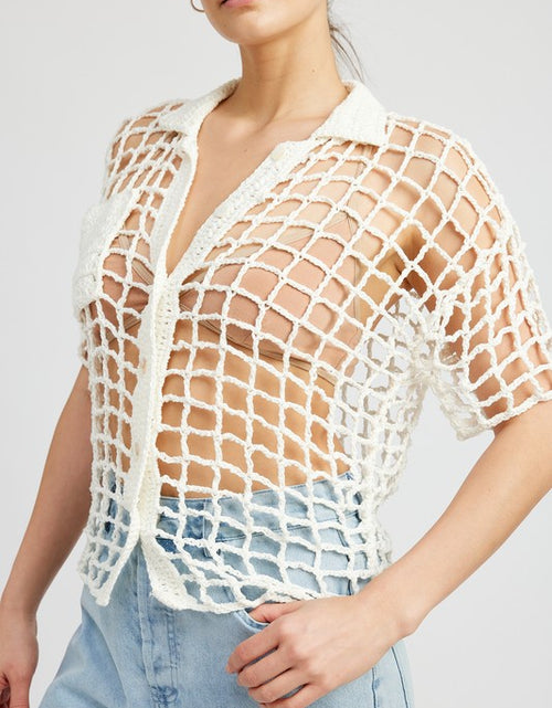 Load image into Gallery viewer, BOLD CROCHET SHIRT TOP - Matches Boutique
