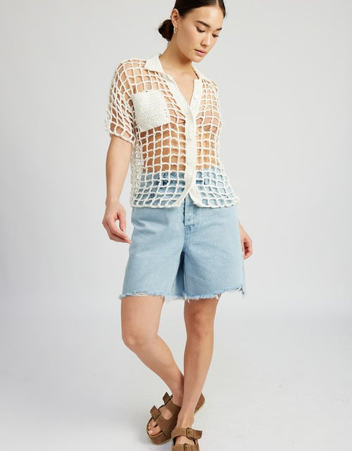 Load image into Gallery viewer, BOLD CROCHET SHIRT TOP - Matches Boutique
