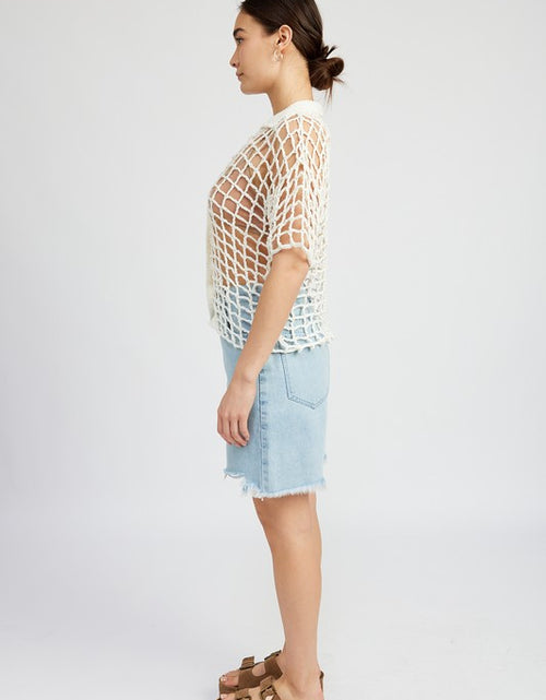 Load image into Gallery viewer, BOLD CROCHET SHIRT TOP - Matches Boutique
