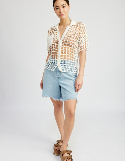 Load image into Gallery viewer, BOLD CROCHET SHIRT TOP - Matches Boutique
