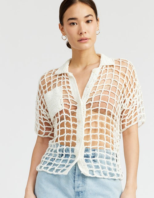 Load image into Gallery viewer, BOLD CROCHET SHIRT TOP - Matches Boutique
