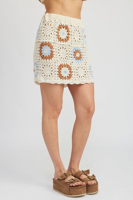 HIGH WAIST CROCHET MINI SKIRT - Matches Boutique
