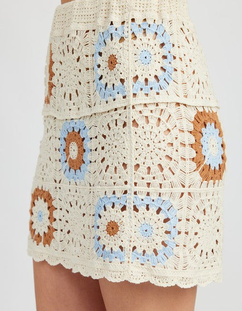 Load image into Gallery viewer, HIGH WAIST CROCHET MINI SKIRT - Matches Boutique
