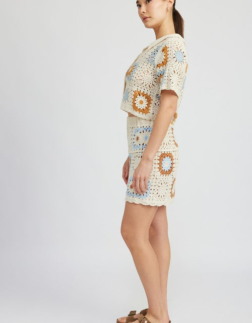 Load image into Gallery viewer, HIGH WAIST CROCHET MINI SKIRT - Matches Boutique
