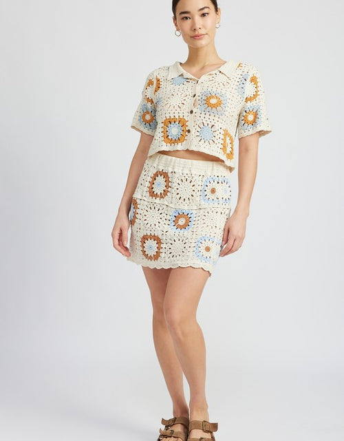 Load image into Gallery viewer, HIGH WAIST CROCHET MINI SKIRT - Matches Boutique
