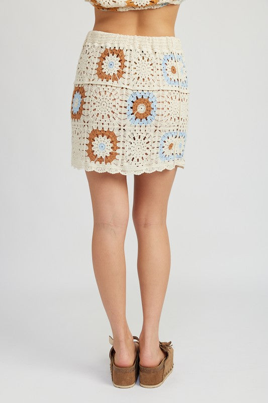 HIGH WAIST CROCHET MINI SKIRT - Matches Boutique
