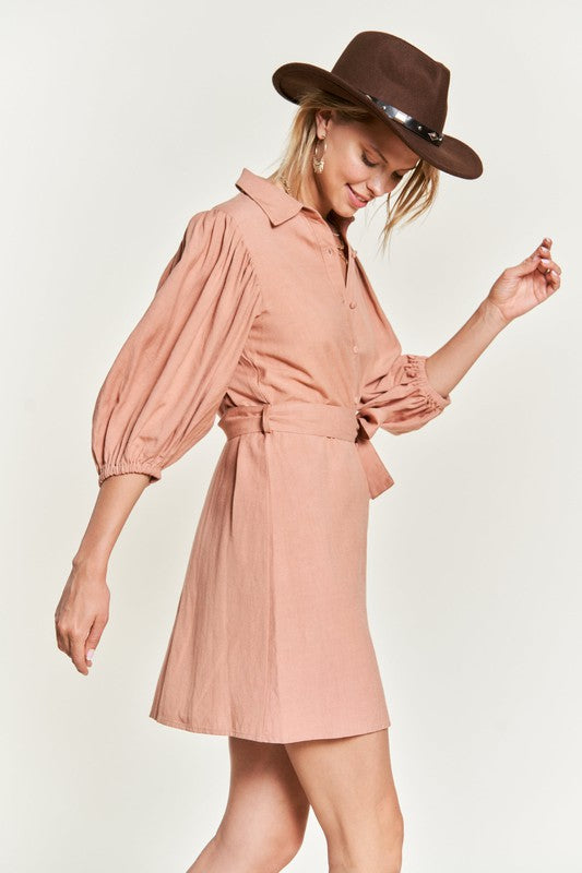 SOLID BUTTON DOWN DRESS  PLUS JBJ1004P - Matches Boutique