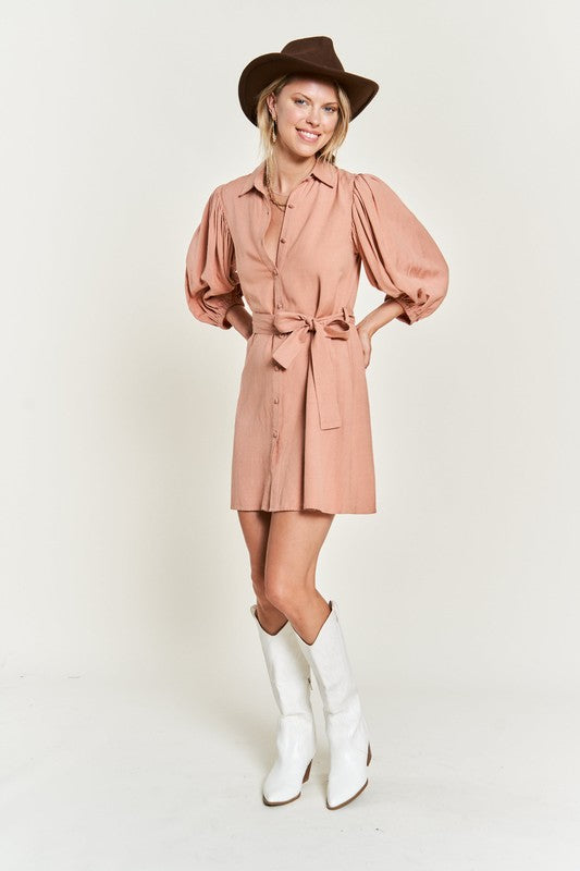 SOLID BUTTON DOWN DRESS  PLUS JBJ1004P - Matches Boutique