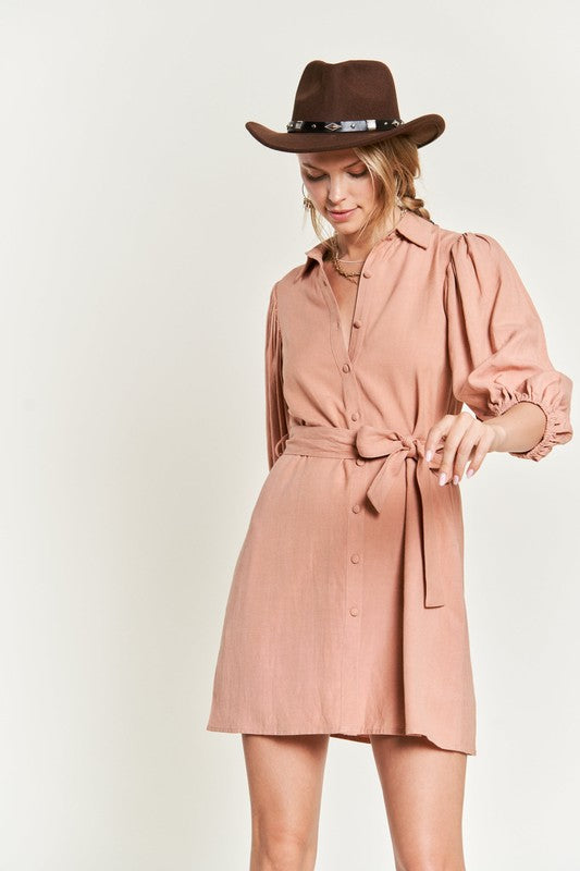 SOLID BUTTON DOWN DRESS  PLUS JBJ1004P - Matches Boutique