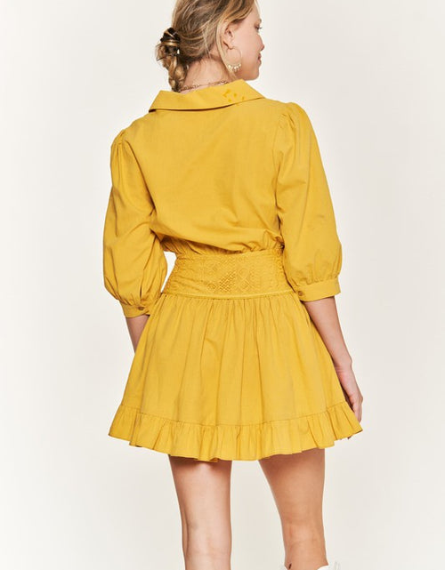 Load image into Gallery viewer, Eyelet detail 3/4 sleeve shortdress PLUS JBJ1091P - Matches Boutique
