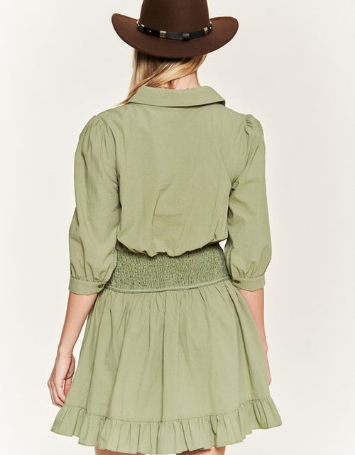 Load image into Gallery viewer, Eyelet detail 3/4 sleeve shortdress PLUS JBJ1091P - Matches Boutique
