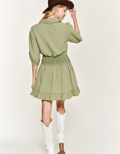 Load image into Gallery viewer, Eyelet detail 3/4 sleeve shortdress PLUS JBJ1091P - Matches Boutique
