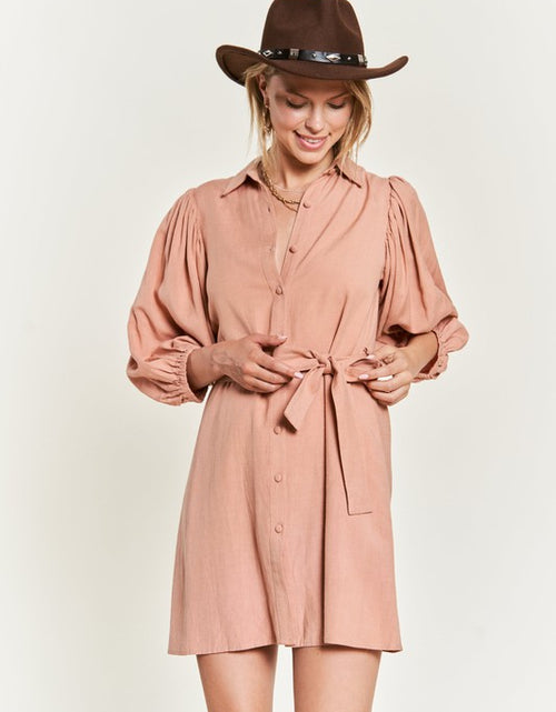 Load image into Gallery viewer, SOLID BUTTON DOWN DRESS  PLUS JBJ1004P - Matches Boutique
